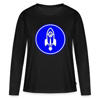 Symbole de fusée - T-shirt manches longues Premium bio Femme - noir - Devant - Julia (174cm)