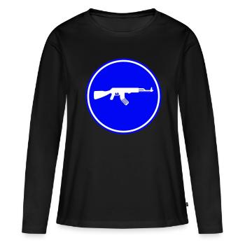 Icône de fusil - T-shirt manches longues Premium bio Femme - noir - Devant - Julia (174cm)