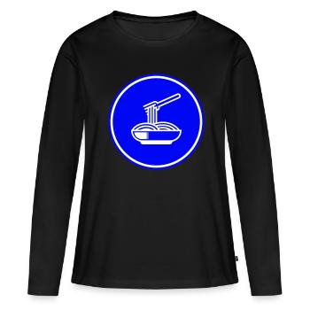 Symbole spaghetti - T-shirt manches longues Premium bio Femme - noir - Devant - Julia (174cm)