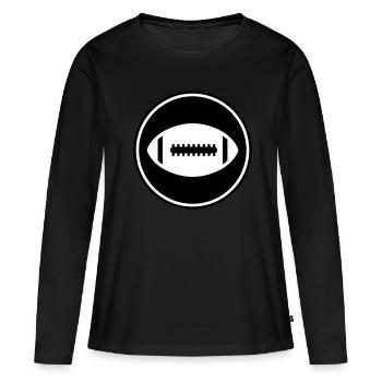 Icône de l’icône Football - T-shirt manches longues Premium bio Femme - noir - Devant - Julia (174cm)