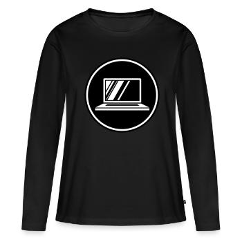 Icône de l’ordinateur portable - T-shirt manches longues Premium bio Femme - noir - Devant - Julia (174cm)