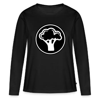 Légumes au brocoli - T-shirt manches longues Premium bio Femme - noir - Devant - Julia (174cm)