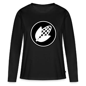 Symbole du maïs - T-shirt manches longues Premium bio Femme - noir - Devant - Julia (174cm)