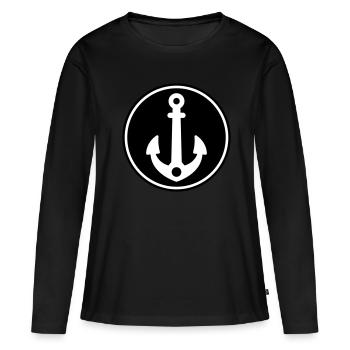 Icône de l’icône d’ancrage - T-shirt manches longues Premium bio Femme - noir - Devant - Julia (174cm)