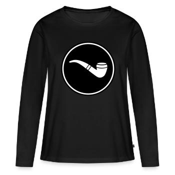 Fumer la pipe - T-shirt manches longues Premium bio Femme - noir - Devant - Julia (174cm)