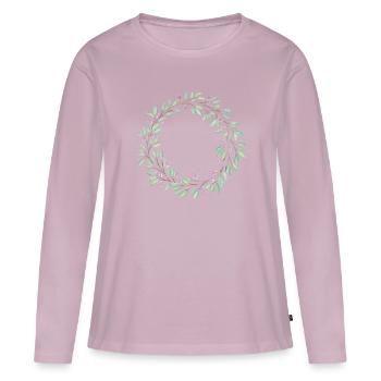 Floral wreath, customisable - Women's Premium Organic Long Sleeve Shirt - dusky pink - Front - Julia (174cm)