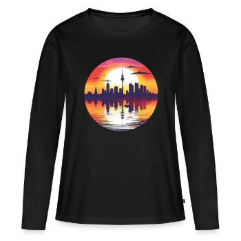 Horizon d’Iserlohn - T-shirt manches longues Premium bio Femme - noir - Devant - Julia (174cm)