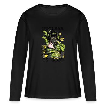 Nuclear Radioaktiv Girl - Frauen Premium Bio Langarmshirt - Schwarz - Vorne - Julia (174cm)