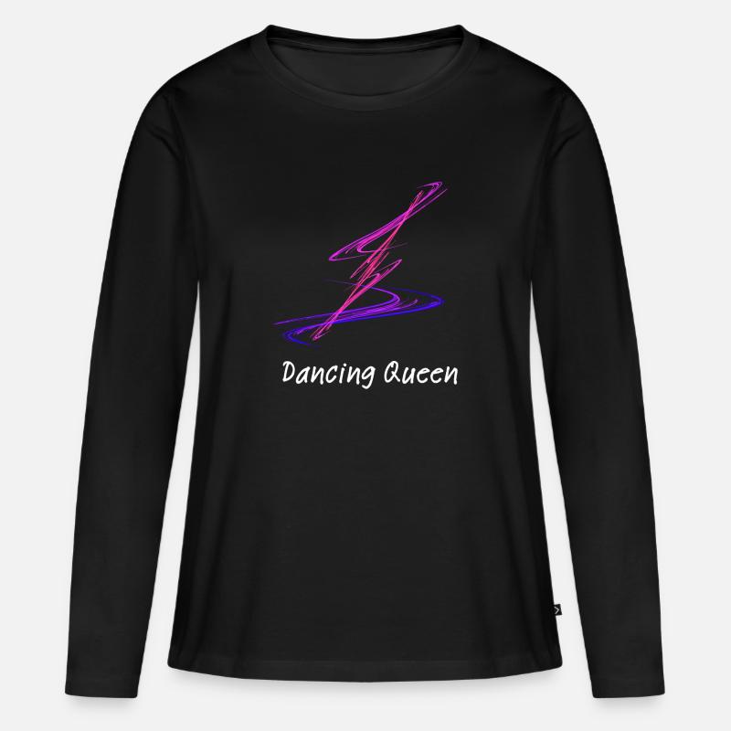 Dancing Queen - Frauen Premium Bio Langarmshirt - Schwarz