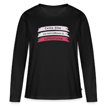 This girl is wonderful and single - Women's Premium Organic Long Sleeve Shirt - black - Front - Julia (174cm)