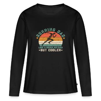 Père Père Père - T-shirt manches longues Premium bio Femme - noir - Devant - Julia (174cm)
