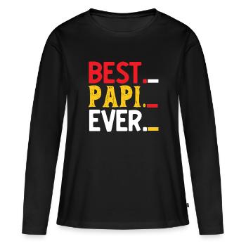Père Père Père - T-shirt manches longues Premium bio Femme - noir - Devant - Julia (174cm)