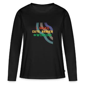 Fête des pères papa papa papa papa - T-shirt manches longues Premium bio Femme - noir - Devant - Julia (174cm)