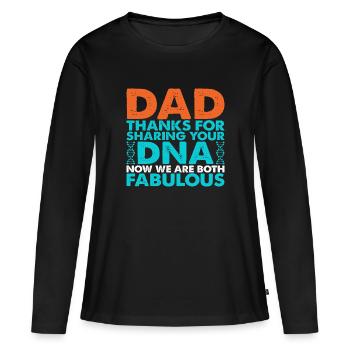Drôle de forme de cadeau de fête des pères pour le fils et la fille - T-shirt manches longues Premium bio Femme - noir - Devant - Julia (174cm)