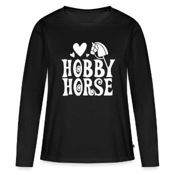Cheval de loisir - Cheval de loisir - Équitation - Cadeau - T-shirt manches longues Premium bio Femme - noir - Devant - Julia (174cm)