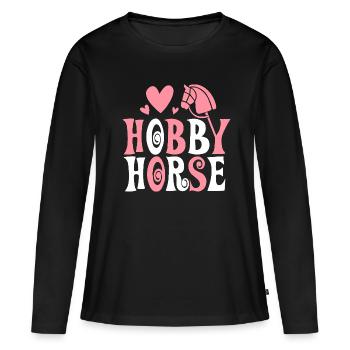Cheval de loisir - Cheval de loisir - Équitation - Cadeau - T-shirt manches longues Premium bio Femme - noir - Devant - Julia (174cm)
