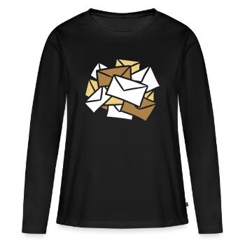 Nouvelles Lettres News Letters Post mail - T-shirt manches longues Premium bio Femme - noir - Devant - Julia (174cm)