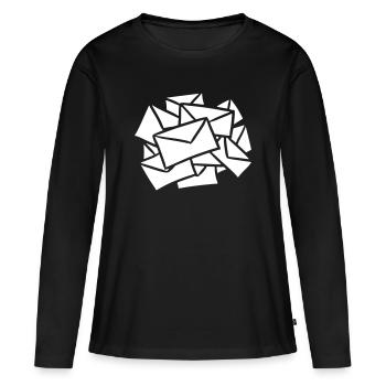 Lettres Nouvelles Poste Boîte de réception message mail - T-shirt manches longues Premium bio Femme - noir - Devant - Julia (174cm)