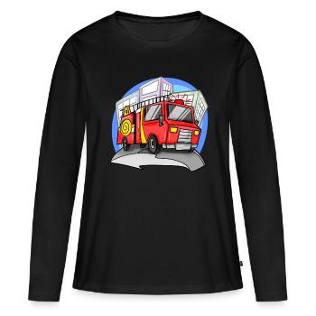 Fire brigade fire engine - Women's Premium Organic Long Sleeve Shirt - black - Front - Julia (174cm)