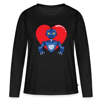 Roboter - Frauen Premium Bio Langarmshirt - Schwarz - Vorne - Julia (174cm)