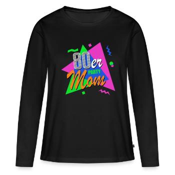 des années 80 maman - des années 80 - coloré + fou - rétro - T-shirt manches longues Premium bio Femme - noir - Devant - Julia (174cm)