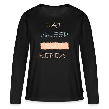 SUP - T-shirt manches longues Premium bio Femme - noir - Devant - Julia (174cm)