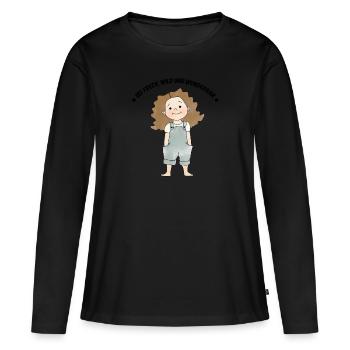 Be Naughty Wild And Wonderful Girl with Slacks - Women's Premium Organic Long Sleeve Shirt - black - Front - Julia (174cm)