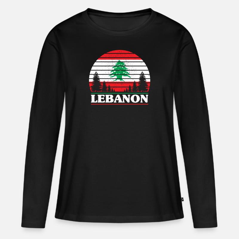 Libanon - Frauen Premium Bio Langarmshirt - Schwarz