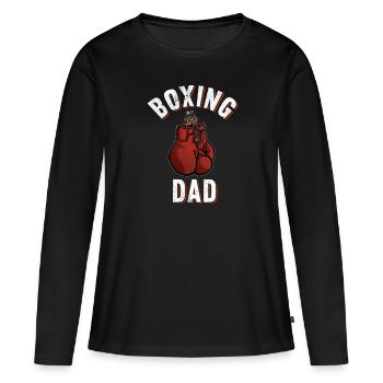 Boxe Papa Fist Fight Sparring Gants de boxe - T-shirt manches longues Premium bio Femme - noir - Devant - Julia (174cm)