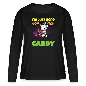 I'm Just Here For The Candy Scary Halloween Beast - Frauen Premium Bio Langarmshirt - Schwarz - Vorne - Julia (174cm)