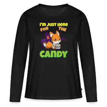 I'm Just Here For The Candy Scary Halloween Beast - Frauen Premium Bio Langarmshirt - Schwarz - Vorne - Julia (174cm)