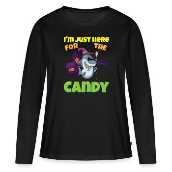 I'm Just Here For The Candy Scary Halloween Beast - Frauen Premium Bio Langarmshirt - Schwarz - Vorne - Julia (174cm)