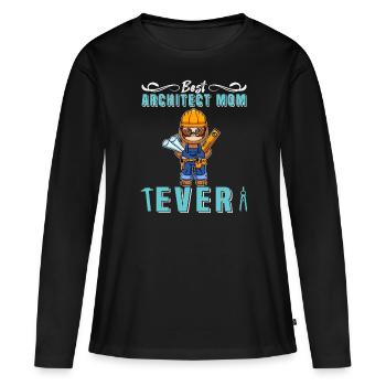 Meilleur architecte Maman Jamais Dessin Technique Mère - T-shirt manches longues Premium bio Femme - noir - Devant - Julia (174cm)