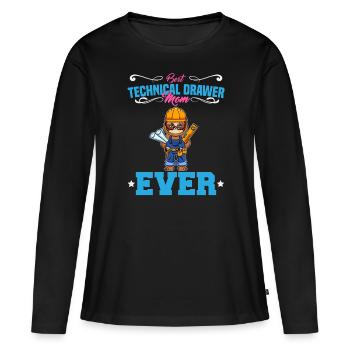 Best Technical Drawer Mom Ever Funny Archtect Gift - Women's Premium Organic Long Sleeve Shirt - black - Front - Julia (174cm)