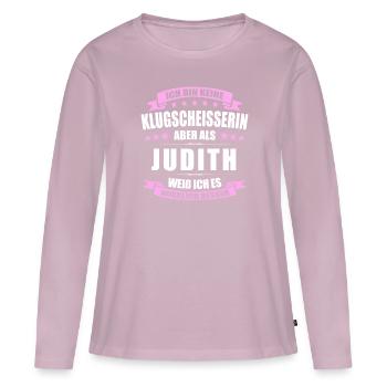 Name Judith Vorname Klugscheisserin Namenstag - Frauen Premium Bio Langarmshirt - Altrosa - Vorne - Julia (174cm)