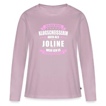 Name Joline Vorname Klugscheisserin Namenstag - Frauen Premium Bio Langarmshirt - Altrosa - Vorne - Julia (174cm)