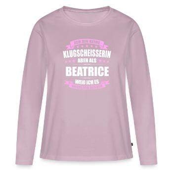 Name Beatrice Vorname Klugscheisserin Namenstag - Frauen Premium Bio Langarmshirt - Altrosa - Vorne - Julia (174cm)