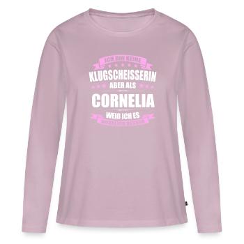 Name Cornelia Vorname Klugscheisserin Namenstag - Frauen Premium Bio Langarmshirt - Altrosa - Vorne - Julia (174cm)