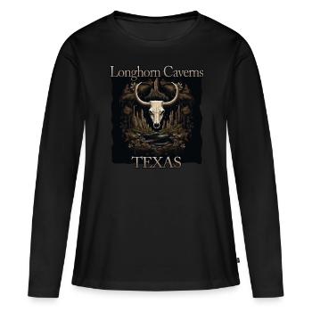 USA Urlaub in Texas: Longhorn-Höhlen - Frauen Premium Bio Langarmshirt - Schwarz - Vorne - Julia (174cm)