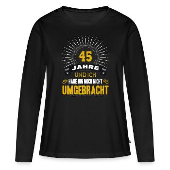 45 Hochzeitstag Frau 45 Jahre Ehe Messinghochzeit - Frauen Premium Bio Langarmshirt - Schwarz - Vorne - Julia (174cm)