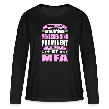 Nicht Alle Menschen Sind Prominent MFA - Frauen Premium Bio Langarmshirt - Schwarz - Vorne - Julia (174cm)