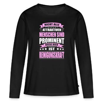 Nicht Alle Menschen Sind Prominent Reinigungskraft - Frauen Premium Bio Langarmshirt - Schwarz - Vorne - Julia (174cm)