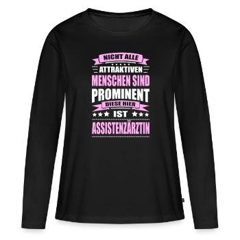 Assistenzärztin Ärztin Abschluss Arzt - Frauen Premium Bio Langarmshirt - Schwarz - Vorne - Julia (174cm)