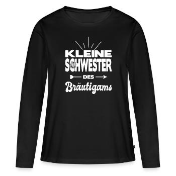 Kleine Schwester Des Bräutigams Hochzeit Heirat - Frauen Premium Bio Langarmshirt - Schwarz - Vorne - Julia (174cm)