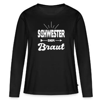 Schwester Der Braut Hochzeit Heirat Kostüm - Frauen Premium Bio Langarmshirt - Schwarz - Vorne - Julia (174cm)