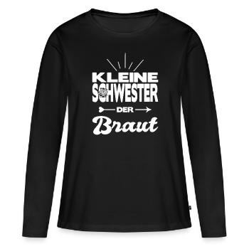 Kleine Schwester Der Braut Hochzeit Kostüm - Frauen Premium Bio Langarmshirt - Schwarz - Vorne - Julia (174cm)
