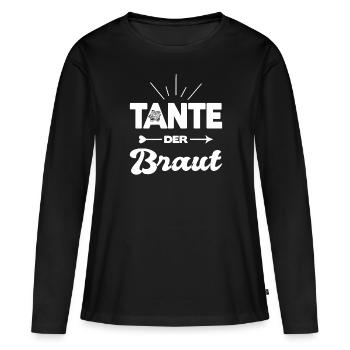 Tante Der Braut Hochzeit Heirat Kostüm Party - Frauen Premium Bio Langarmshirt - Schwarz - Vorne - Julia (174cm)