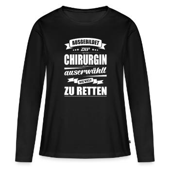 Ausgebildet Zur Chirurgin Abschluss Bestanden - Frauen Premium Bio Langarmshirt - Schwarz - Vorne - Julia (174cm)