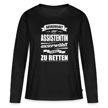 Ausgebildet Zur Assistentin Abschluss Bestanden - Frauen Premium Bio Langarmshirt - Schwarz - Vorne - Julia (174cm)