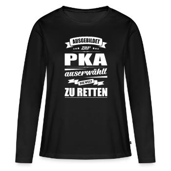 Ausgebildet Zur PKA Abschluss Bestanden - Frauen Premium Bio Langarmshirt - Schwarz - Vorne - Julia (174cm)